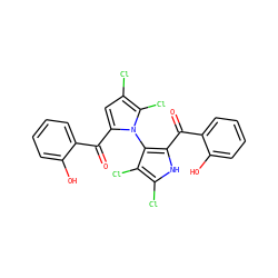 O=C(c1ccccc1O)c1[nH]c(Cl)c(Cl)c1-n1c(C(=O)c2ccccc2O)cc(Cl)c1Cl ZINC000043207346