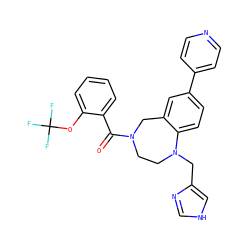 O=C(c1ccccc1OC(F)(F)F)N1CCN(Cc2c[nH]cn2)c2ccc(-c3ccncc3)cc2C1 ZINC000013803079