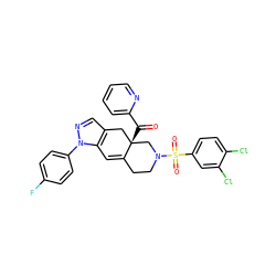 O=C(c1ccccn1)[C@]12Cc3cnn(-c4ccc(F)cc4)c3C=C1CCN(S(=O)(=O)c1ccc(Cl)c(Cl)c1)C2 ZINC000221738761