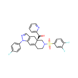 O=C(c1ccccn1)[C@]12Cc3cnn(-c4ccc(F)cc4)c3C=C1CCN(S(=O)(=O)c1ccc(F)c(F)c1)C2 ZINC000141930785