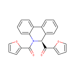 O=C(c1ccco1)[C@@H]1c2ccccc2-c2ccccc2N1C(=O)c1ccco1 ZINC000040972894