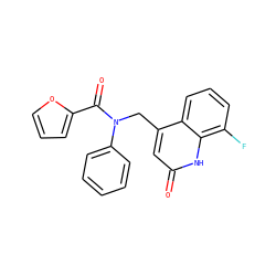 O=C(c1ccco1)N(Cc1cc(=O)[nH]c2c(F)cccc12)c1ccccc1 ZINC000040896741