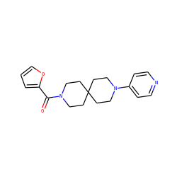 O=C(c1ccco1)N1CCC2(CC1)CCN(c1ccncc1)CC2 ZINC000004238056