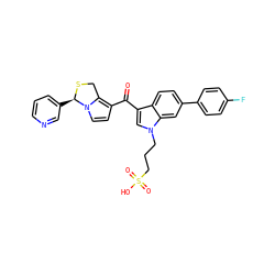 O=C(c1ccn2c1CS[C@@H]2c1cccnc1)c1cn(CCCS(=O)(=O)O)c2cc(-c3ccc(F)cc3)ccc12 ZINC000026733766
