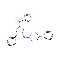 O=C(c1ccoc1)N1C[C@H](CN2CCC(c3ccccc3)CC2)[C@@H](c2ccccc2)C1 ZINC000006579207