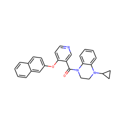 O=C(c1cnccc1Oc1ccc2ccccc2c1)N1CCN(C2CC2)c2ccccc21 ZINC000169349686