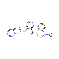O=C(c1cnccc1Oc1ccc2cccnc2c1)N1CCN(C2CC2)c2ccccc21 ZINC000169349692