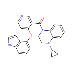O=C(c1cnccc1Oc1cccc2[nH]ccc12)N1CCN(C2CC2)c2ccccc21 ZINC000169349699