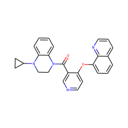 O=C(c1cnccc1Oc1cccc2cccnc12)N1CCN(C2CC2)c2ccccc21 ZINC000169349693