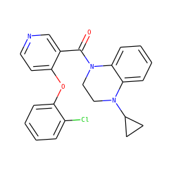 O=C(c1cnccc1Oc1ccccc1Cl)N1CCN(C2CC2)c2ccccc21 ZINC000095574508