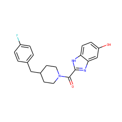 O=C(c1nc2cc(O)ccc2[nH]1)N1CCC(Cc2ccc(F)cc2)CC1 ZINC000035259641