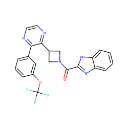 O=C(c1nc2ccccc2[nH]1)N1CC(c2nccnc2-c2cccc(OC(F)(F)F)c2)C1 ZINC000145731351