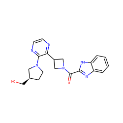 O=C(c1nc2ccccc2[nH]1)N1CC(c2nccnc2N2CC[C@@H](CO)C2)C1 ZINC000143983138