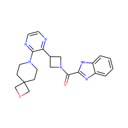 O=C(c1nc2ccccc2[nH]1)N1CC(c2nccnc2N2CCC3(CC2)COC3)C1 ZINC000140158093