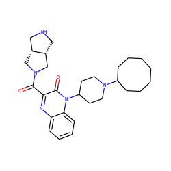 O=C(c1nc2ccccc2n(C2CCN(C3CCCCCCC3)CC2)c1=O)N1C[C@@H]2CNC[C@@H]2C1 ZINC000059111235