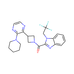 O=C(c1nc2ccccc2n1CC(F)(F)F)N1CC(c2nccnc2N2CCCCC2)C1 ZINC000145464477