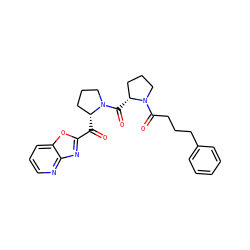 O=C(c1nc2ncccc2o1)[C@@H]1CCCN1C(=O)[C@@H]1CCCN1C(=O)CCCc1ccccc1 ZINC000013738828