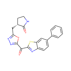 O=C(c1nnc(C[C@@H]2CCNC2=O)o1)c1nc2ccc(-c3ccccc3)cc2s1 ZINC000147119011