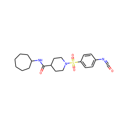 O=C=Nc1ccc(S(=O)(=O)N2CCC(C(=O)NC3CCCCCC3)CC2)cc1 ZINC000073220748