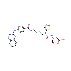 O=C[C@H](CC(=O)O)NC(=O)[C@@H](CCCCNC(=O)c1ccc(Nc2cnc3ccccc3n2)cc1)c1cccs1 ZINC000003928064