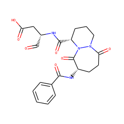 O=C[C@H](CC(=O)O)NC(=O)[C@@H]1CCCN2C(=O)CC[C@H](NC(=O)c3ccccc3)C(=O)N12 ZINC000013605835