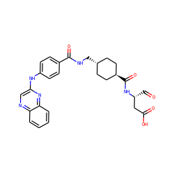 O=C[C@H](CC(=O)O)NC(=O)[C@H]1CC[C@H](CNC(=O)c2ccc(Nc3cnc4ccccc4n3)cc2)CC1 ZINC000253639166