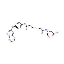 O=C[C@H](CC(=O)O)NC(=O)CCCCCC(=O)Nc1ccc(Nc2cnc3ccccc3n2)cc1 ZINC000028569140
