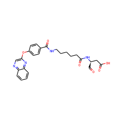 O=C[C@H](CC(=O)O)NC(=O)CCCCCNC(=O)c1ccc(Oc2cnc3ccccc3n2)cc1 ZINC000028569338