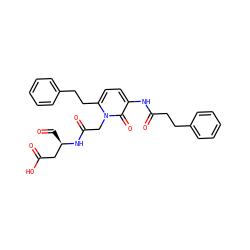 O=C[C@H](CC(=O)O)NC(=O)Cn1c(CCc2ccccc2)ccc(NC(=O)CCc2ccccc2)c1=O ZINC000026288211