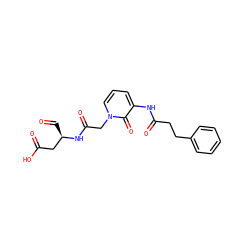 O=C[C@H](CC(=O)O)NC(=O)Cn1cccc(NC(=O)CCc2ccccc2)c1=O ZINC000026281163