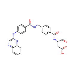 O=C[C@H](CC(=O)O)NC(=O)c1ccc(CNC(=O)c2ccc(Nc3cnc4ccccc4n3)cc2)cc1 ZINC000028569146