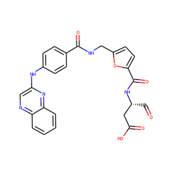 O=C[C@H](CC(=O)O)NC(=O)c1ccc(CNC(=O)c2ccc(Nc3cnc4ccccc4n3)cc2)o1 ZINC000028569147