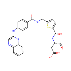 O=C[C@H](CC(=O)O)NC(=O)c1ccc(CNC(=O)c2ccc(Nc3cnc4ccccc4n3)cc2)s1 ZINC000028569327