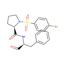 O=C[C@H](Cc1ccccc1)NC(=O)[C@H]1CCCN1S(=O)(=O)c1ccc(Br)cc1 ZINC000036287392