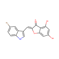 O=C1/C(=C/c2c[nH]c3ccc(Br)cc23)Oc2cc(O)cc(O)c21 ZINC000049070093
