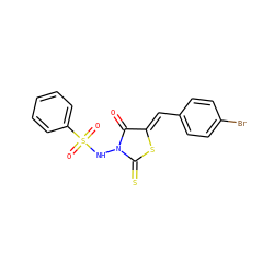O=C1/C(=C/c2ccc(Br)cc2)SC(=S)N1NS(=O)(=O)c1ccccc1 ZINC000001300995