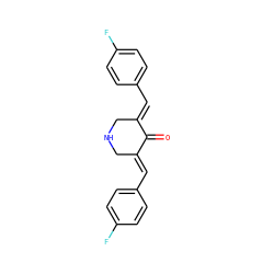 O=C1/C(=C/c2ccc(F)cc2)CNC/C1=C\c1ccc(F)cc1 ZINC000027654108