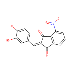 O=C1/C(=C/c2ccc(O)c(O)c2)C(=O)c2c1cccc2[N+](=O)[O-] ZINC000026500612