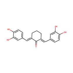 O=C1/C(=C/c2ccc(O)c(O)c2)CCC/C1=C\c1ccc(O)c(O)c1 ZINC000005843952
