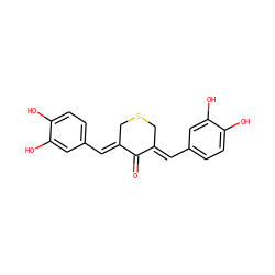 O=C1/C(=C/c2ccc(O)c(O)c2)CSC/C1=C\c1ccc(O)c(O)c1 ZINC000013781295
