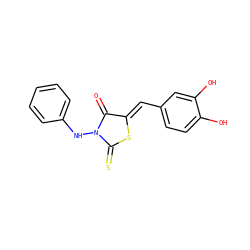O=C1/C(=C/c2ccc(O)c(O)c2)SC(=S)N1Nc1ccccc1 ZINC000001269285
