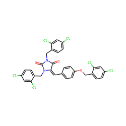 O=C1/C(=C\c2ccc(OCc3ccc(Cl)cc3Cl)cc2)N(Cc2ccc(Cl)cc2Cl)C(=O)N1Cc1ccc(Cl)cc1Cl ZINC000473151269