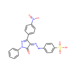 O=C1/C(=N\Nc2ccc(S(=O)(=O)O)cc2)C(c2ccc([N+](=O)[O-])cc2)=NN1c1ccccc1 ZINC000009659749