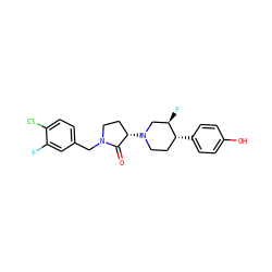 O=C1[C@@H](N2CC[C@@H](c3ccc(O)cc3)[C@H](F)C2)CCN1Cc1ccc(Cl)c(F)c1 ZINC001772654458