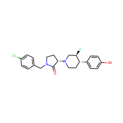 O=C1[C@@H](N2CC[C@@H](c3ccc(O)cc3)[C@H](F)C2)CCN1Cc1ccc(Cl)cc1 ZINC001772585330