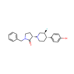 O=C1[C@@H](N2CC[C@@H](c3ccc(O)cc3)[C@H](F)C2)CCN1Cc1ccccc1 ZINC001772624454
