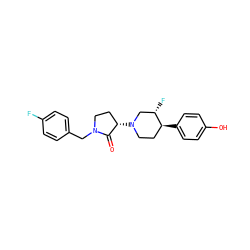 O=C1[C@@H](N2CC[C@H](c3ccc(O)cc3)[C@@H](F)C2)CCN1Cc1ccc(F)cc1 ZINC001772581287