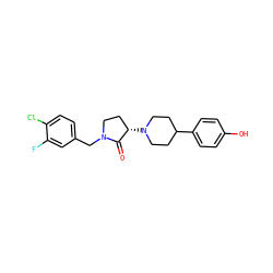 O=C1[C@@H](N2CCC(c3ccc(O)cc3)CC2)CCN1Cc1ccc(Cl)c(F)c1 ZINC001772629742