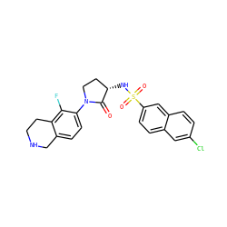 O=C1[C@@H](NS(=O)(=O)c2ccc3cc(Cl)ccc3c2)CCN1c1ccc2c(c1F)CCNC2 ZINC000064746623