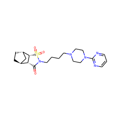 O=C1[C@@H]2[C@H]3CC[C@@H](C3)[C@@H]2S(=O)(=O)N1CCCCN1CCN(c2ncccn2)CC1 ZINC000100667998